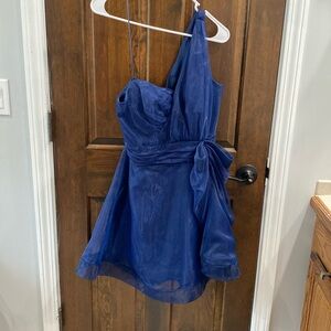 Allen Schwartz Privé navy one shoulder dress size 10